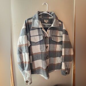Canyon Guide Outfitters Gray and Brown Plaid Jacket
